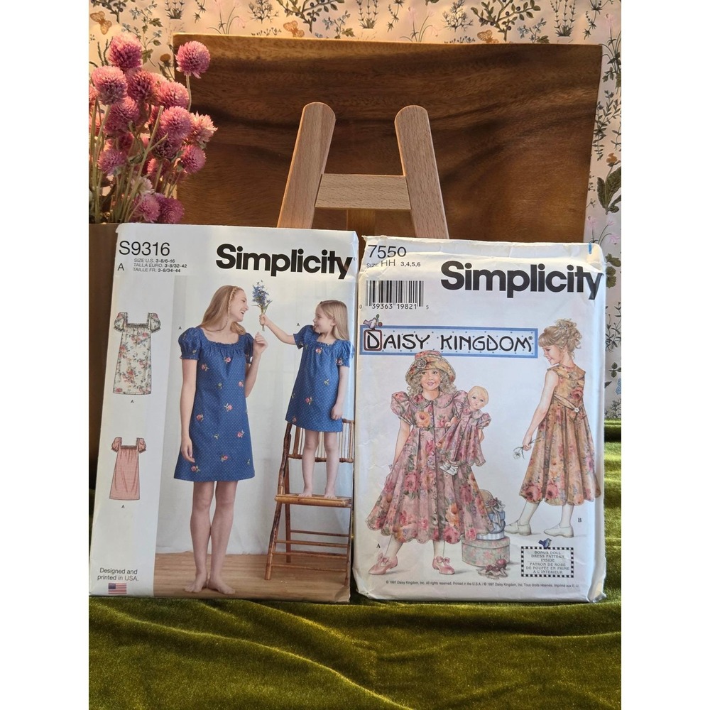 😎Simplicity S9316 Mother Daughter Dresses Child Doll Dresses Sewing Patterns